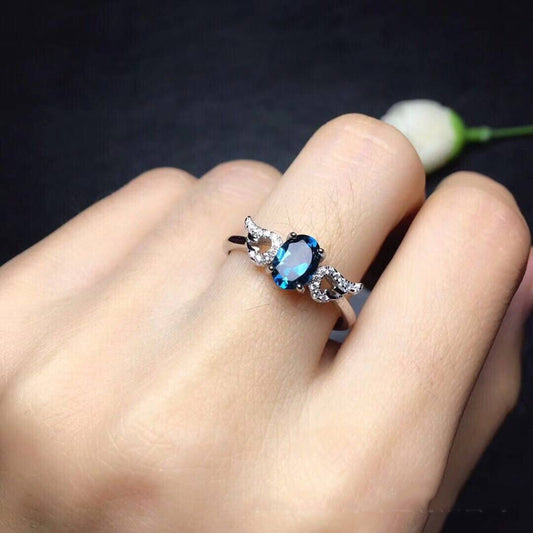 Enchanting Blue Topaz Crystal Ring