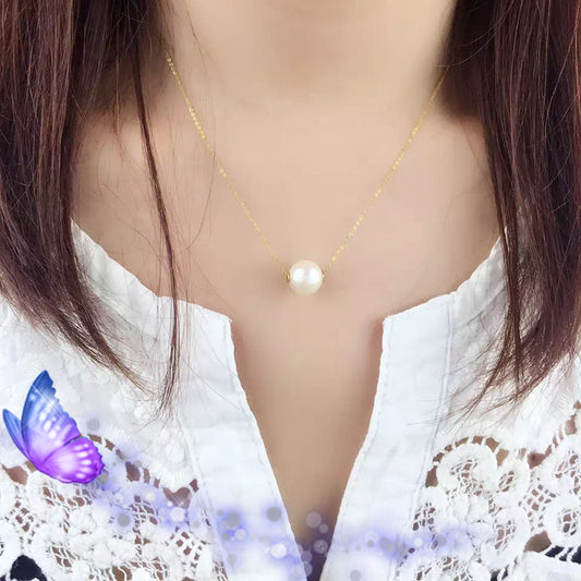 ElegancePearl™ 18K Gold Round Pearl Necklace