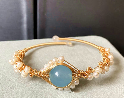 Sapphire Dreams Pearl Bracelet