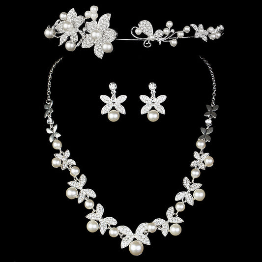 Elegant Pearl Wedding Jewelry Set