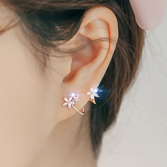 BlossomBloom Silver Floral Earrings