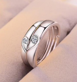 Elegant Love Bond Silver Ring Set