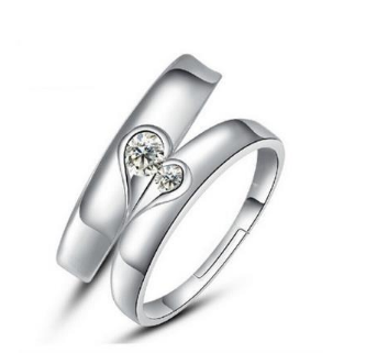 Elegant Love Bond Silver Ring Set