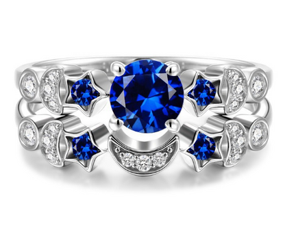 Starry Night Blue Gem Engagement Ring