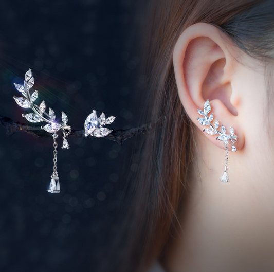 Enchanting Silver Leaf Earrings