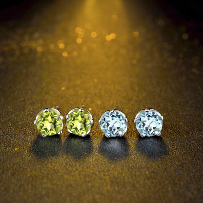 Emerald Glow Sterling Silver Earrings