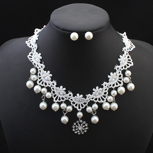 Exquisite European Pearl Necklace Set