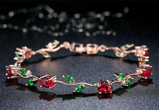 Plated crystal ladies bracelet