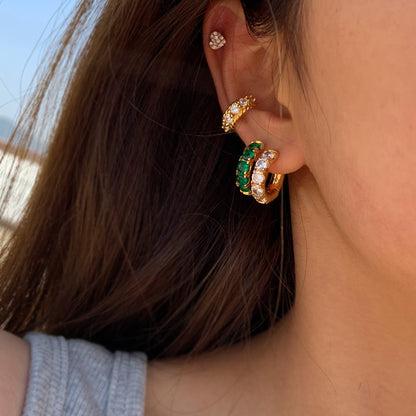 Radiant Aura Gold-Plated Gemstone Earrings