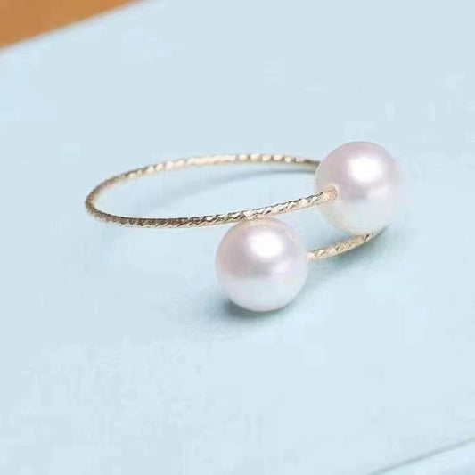 LuxePearl 18K Gold Adjustable Ring