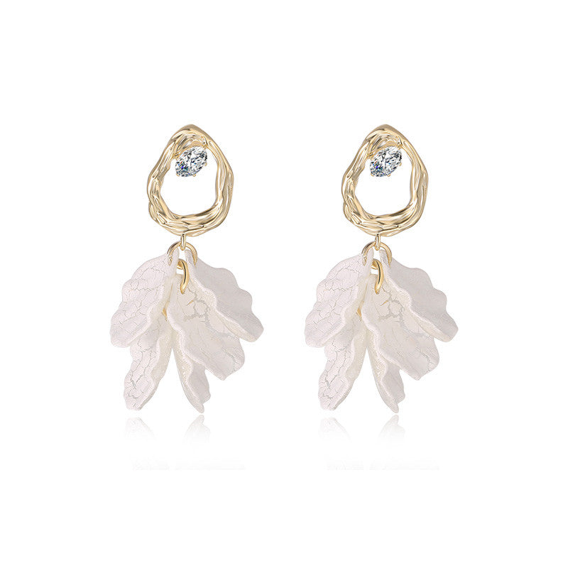 BlossomBloom White Petal Earrings