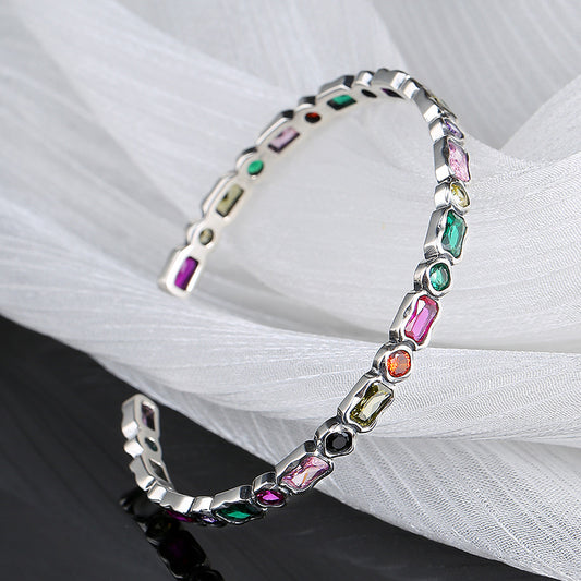 Rainbow Zircon Sterling Silver Bracelet