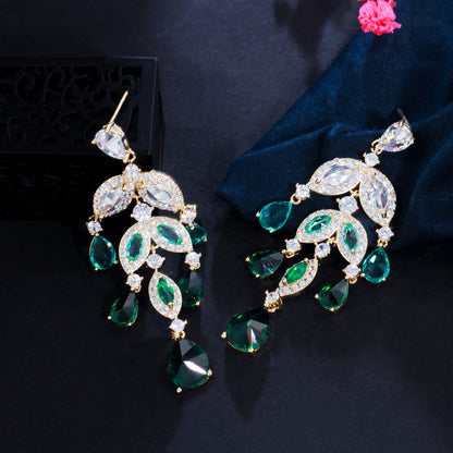 GlamorGleam Zircon Tassel Earrings