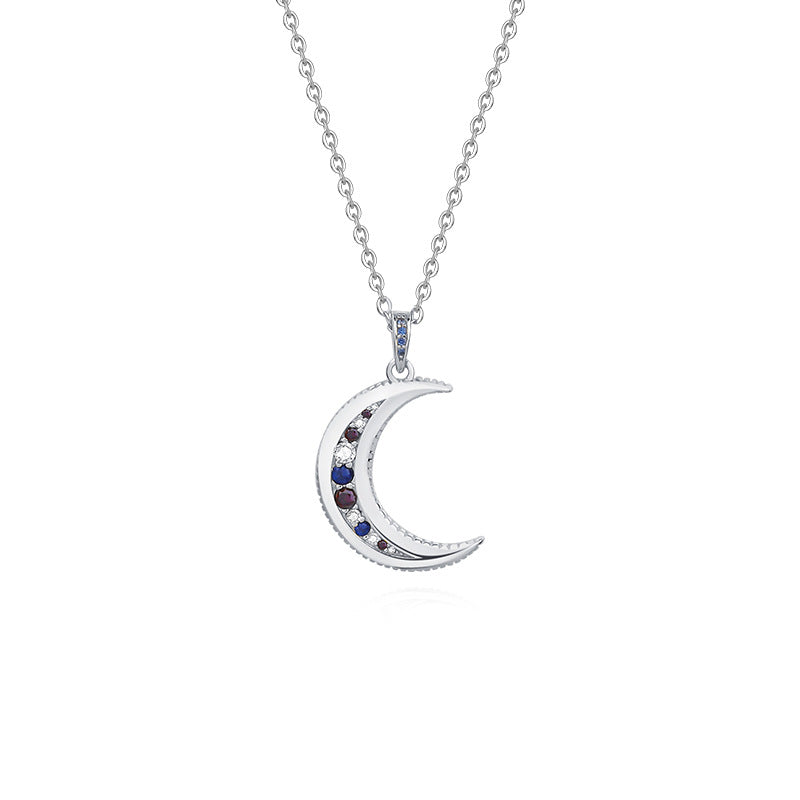 CelestialGlow 925 Sterling Silver Moon Necklace