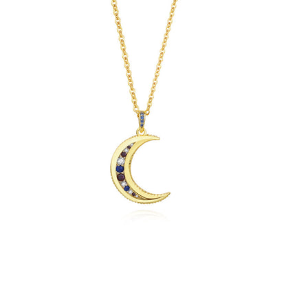 CelestialGlow 925 Sterling Silver Moon Necklace