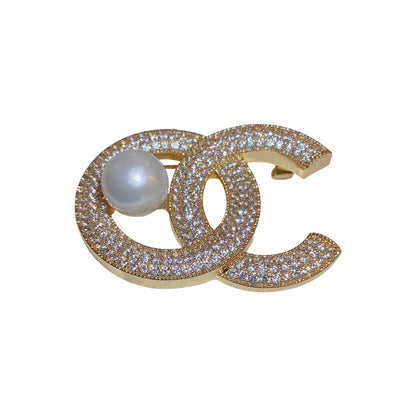 Luxe Gilded Pearl Initial Pin