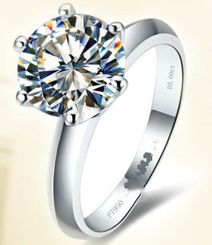 Moissanite & Carbon Diamond Solitaire Ring